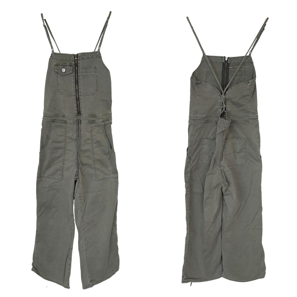Hudson Utility Wide Leg Jumpsuit Sleeveless Zip Front Lace Up Back‎ Size Small